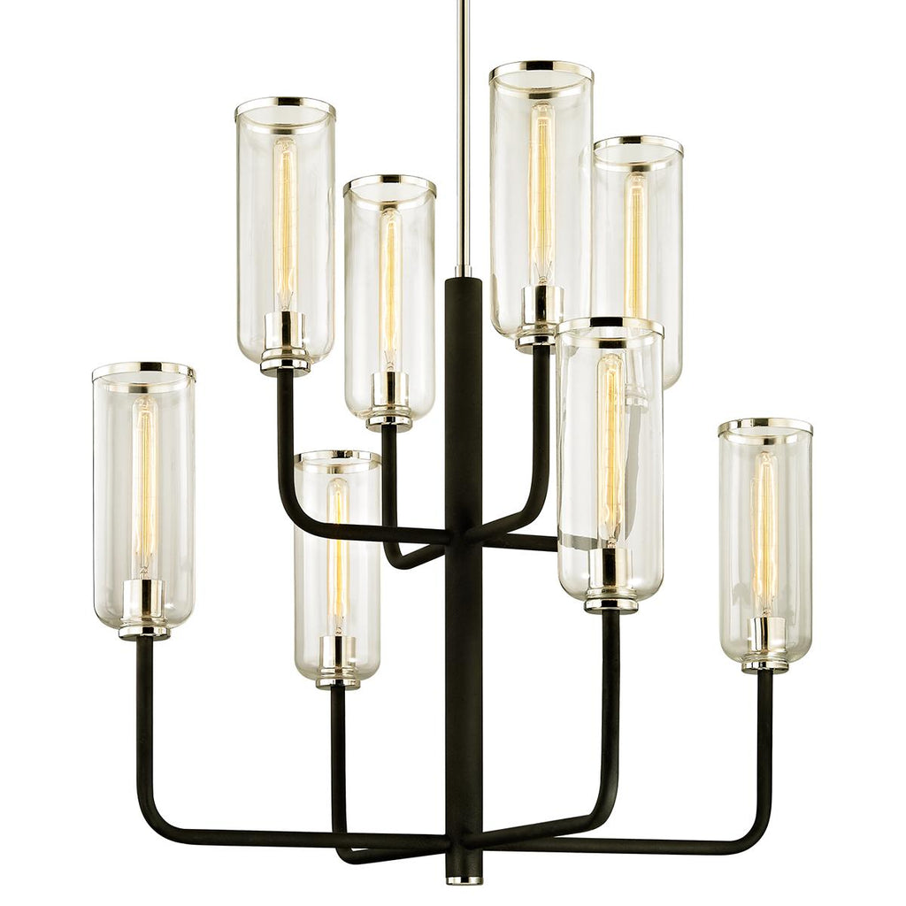 Troy Lighting Aeon TEXTURED BLACK & POLISH NICKEL 37W x 37L x 36H Chandelier