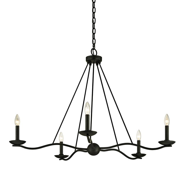 Troy Lighting Sawyer FORGED IRON 40W x 40L x 27H Chandelier