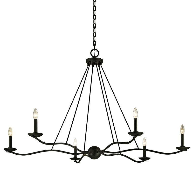 Troy Lighting Sawyer FORGED IRON 53.5W x 53.5L x 32H Chandelier