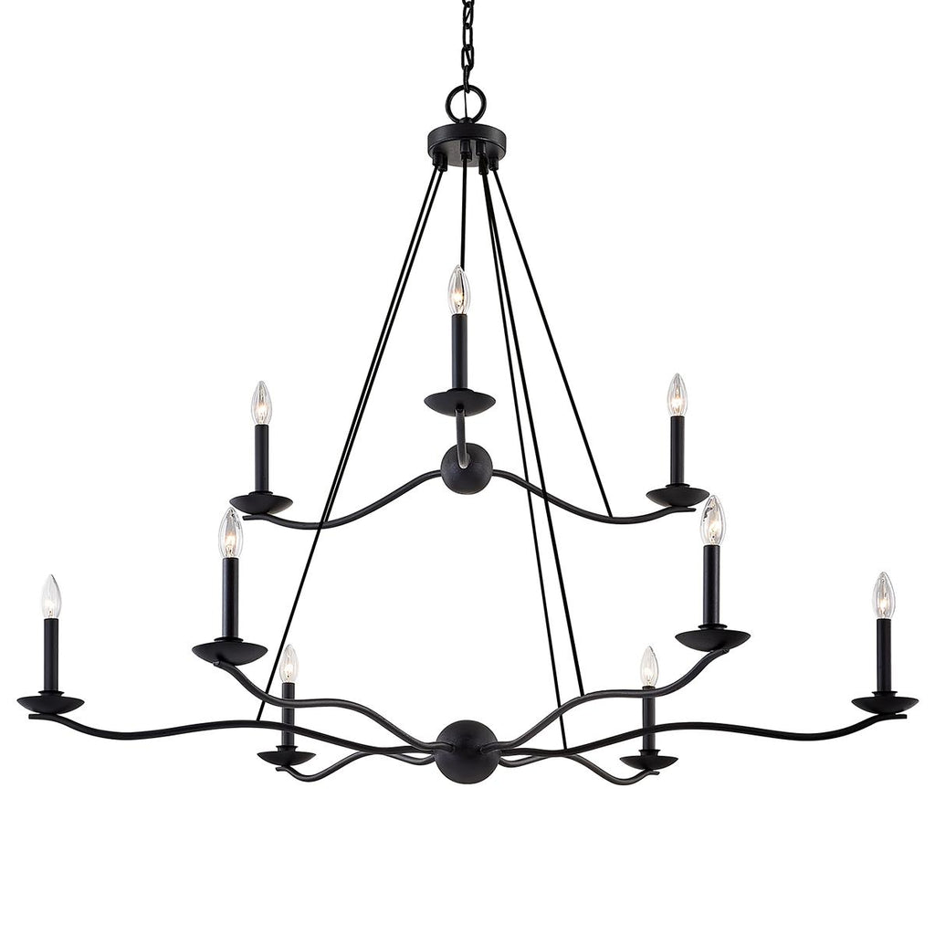 Troy Lighting Sawyer FORGED IRON 53.5W x 53.5L x 42H Chandelier