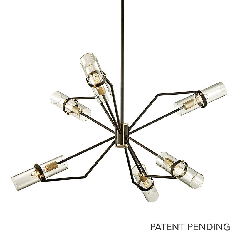 Troy Lighting Raef TEXTURED BRONZE BRUSHED BRASS 36W x 36L x 21.75H Chandelier