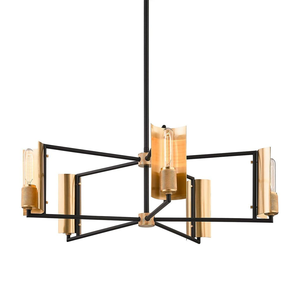 Troy Lighting Emerson SOFT OFF BLACK/BRUSHED BRASS 32W x 32L x 9H Chandelier