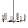 Troy Lighting Pilsen Soft Off Black/Satin Nickel 30W X 30L X 14.5H Chandelier