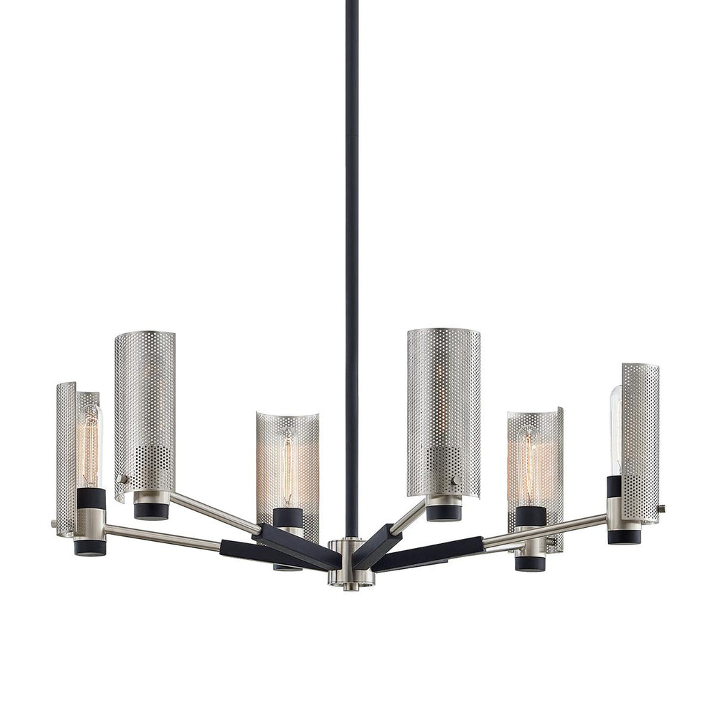 Troy Lighting Pilsen SOFT OFF BLACK/SATIN NICKEL 30W x 30L x 14.5H Chandelier