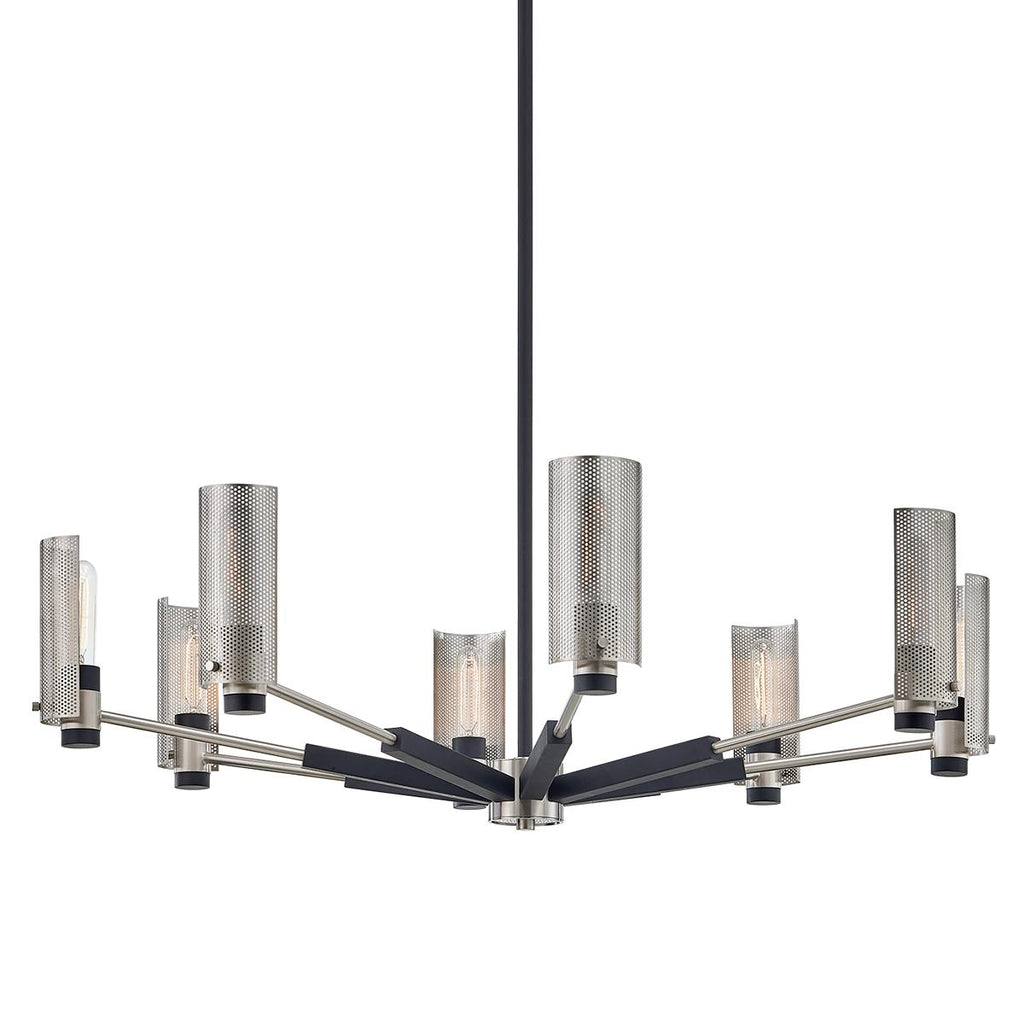 Troy Lighting Pilsen CARBIDE BLK W SATIN NICKEL ACCENTS 40W x 40L x 15.25H Chandelier