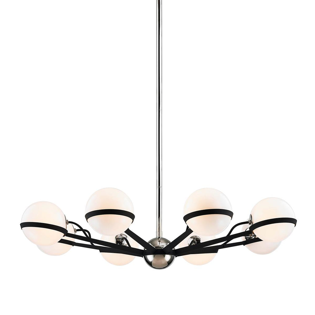 Troy Lighting Ace CARBIDE BLK WITH POLISHED NICKEL ACCENTS 37.75W x 37.75L x 9H Chandelier