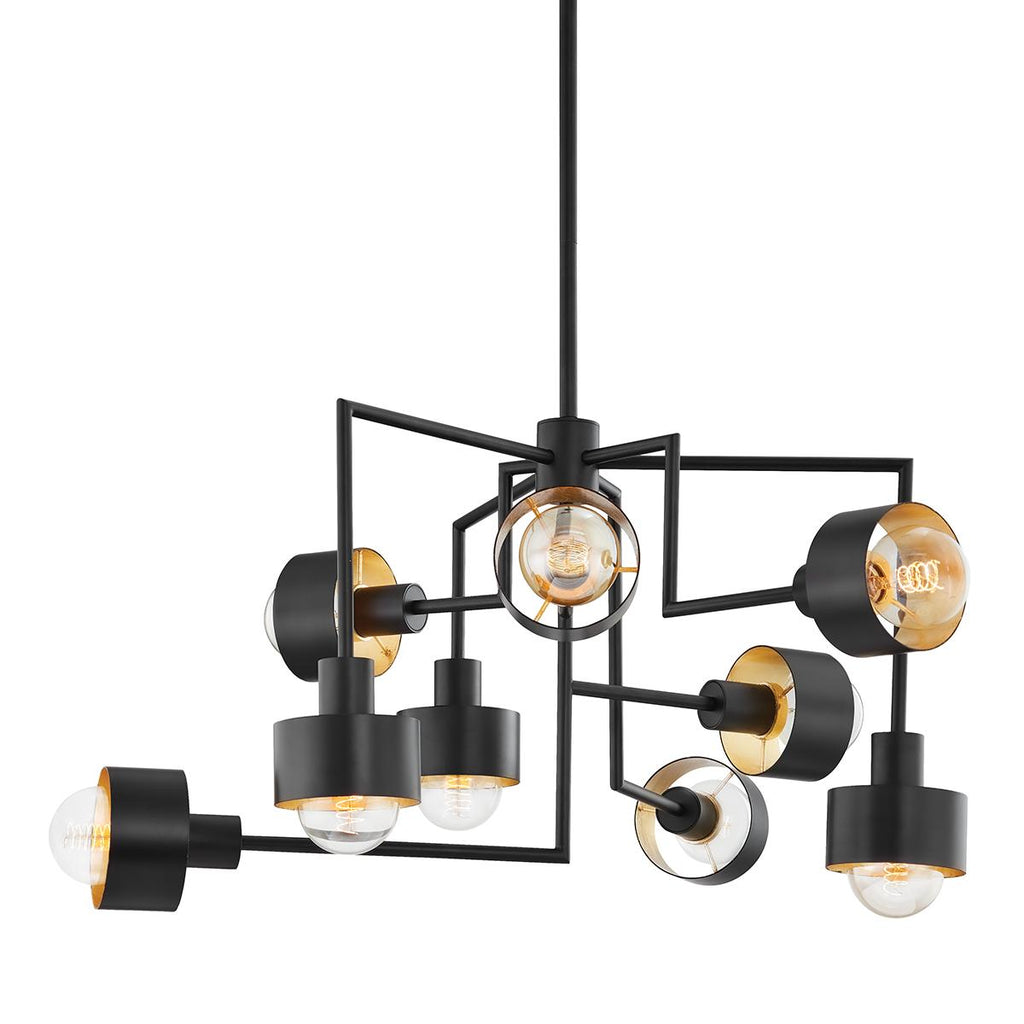 Troy Lighting North SOFT BLACK/GOLD LEAF 37W x 37L x 19.5H Chandelier