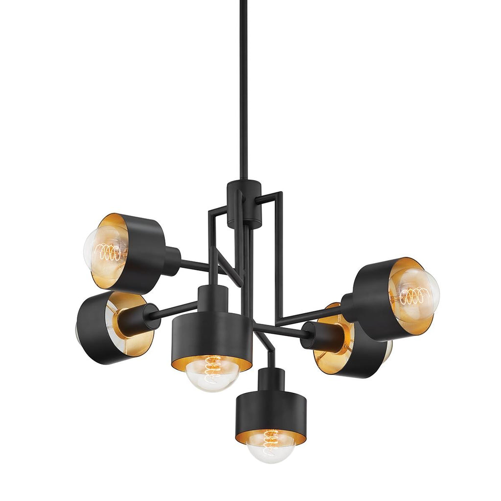 Troy Lighting North SOFT BLACK/GOLD LEAF 25.5W x 25.5L x 16.75H Chandelier