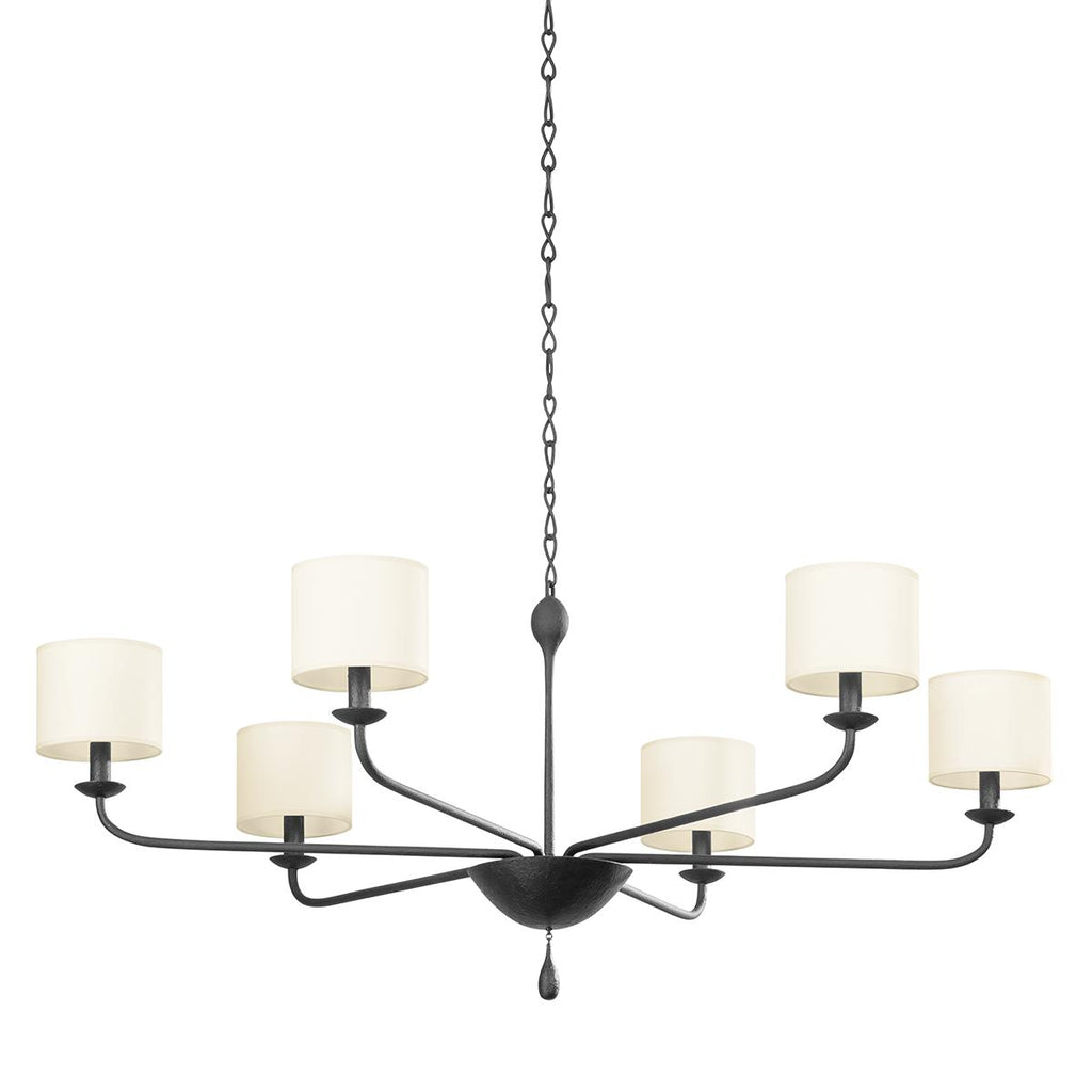 Troy Lighting Osmond BLACK IRON 49.5W x 49.5L x 23.5H Chandelier