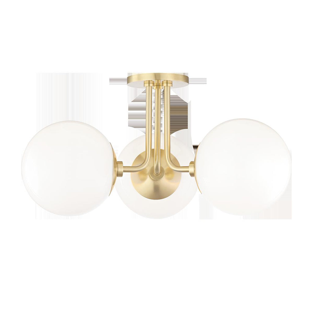 Mitzi Stella Aged Brass 18.25W x 18.25L x 10.5H Semi-Flush Mount