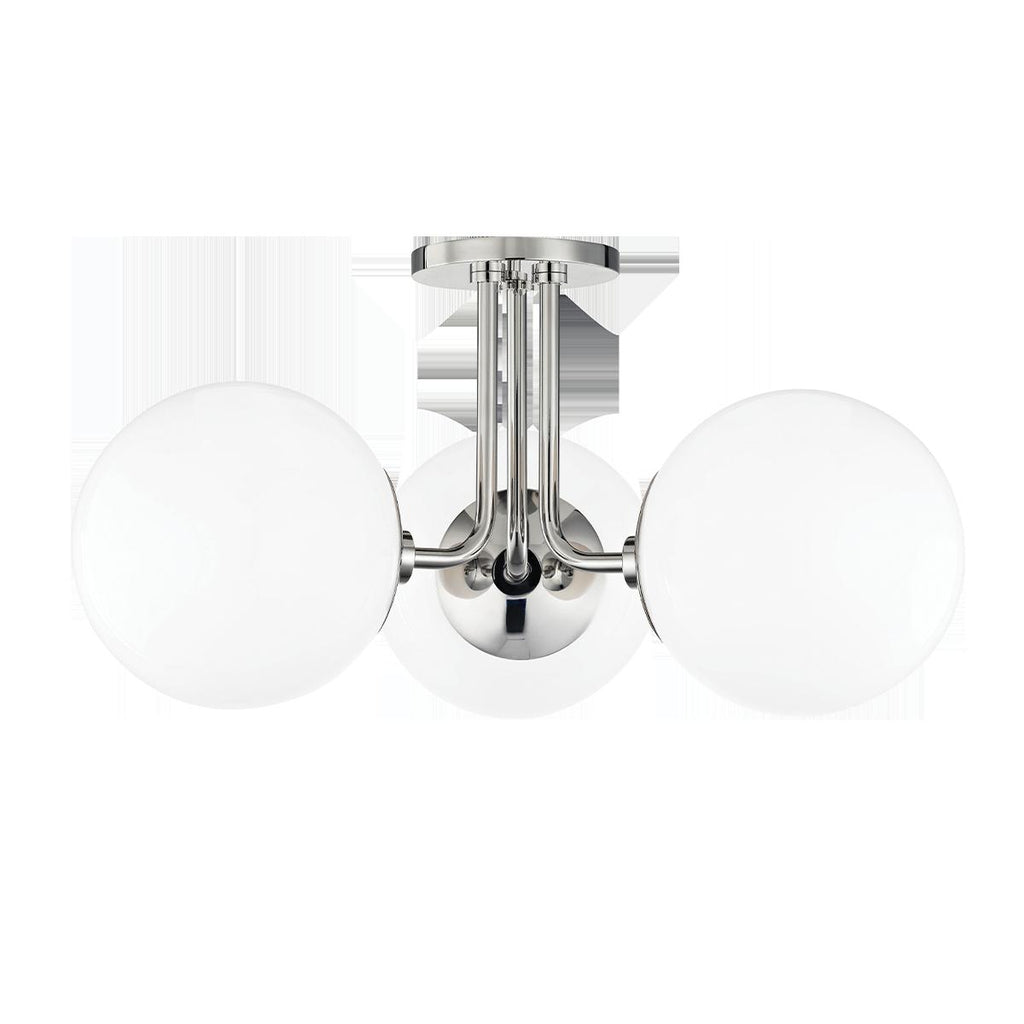 Mitzi Stella Polished Nickel 18.25W x 18.25L x 10.5H Semi-Flush Mount