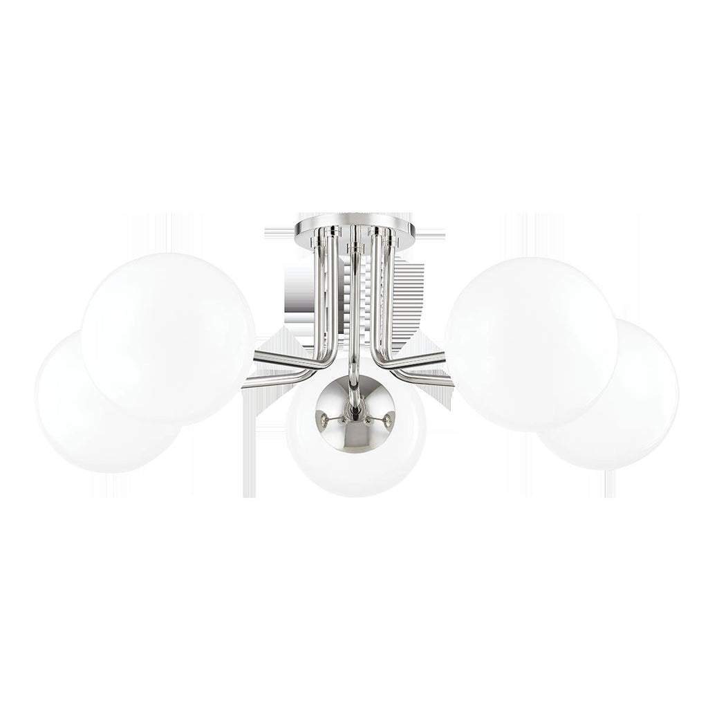 Mitzi Stella Polished Nickel 30W x 11L x 10.5H Semi-Flush Mount