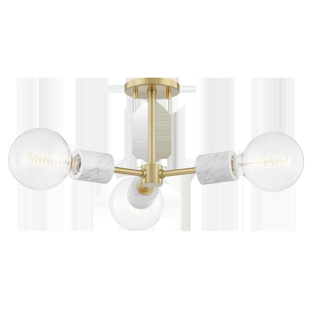 Mitzi Asime Aged Brass 25.25W x 25.25L x 10.25H Semi-Flush Mount