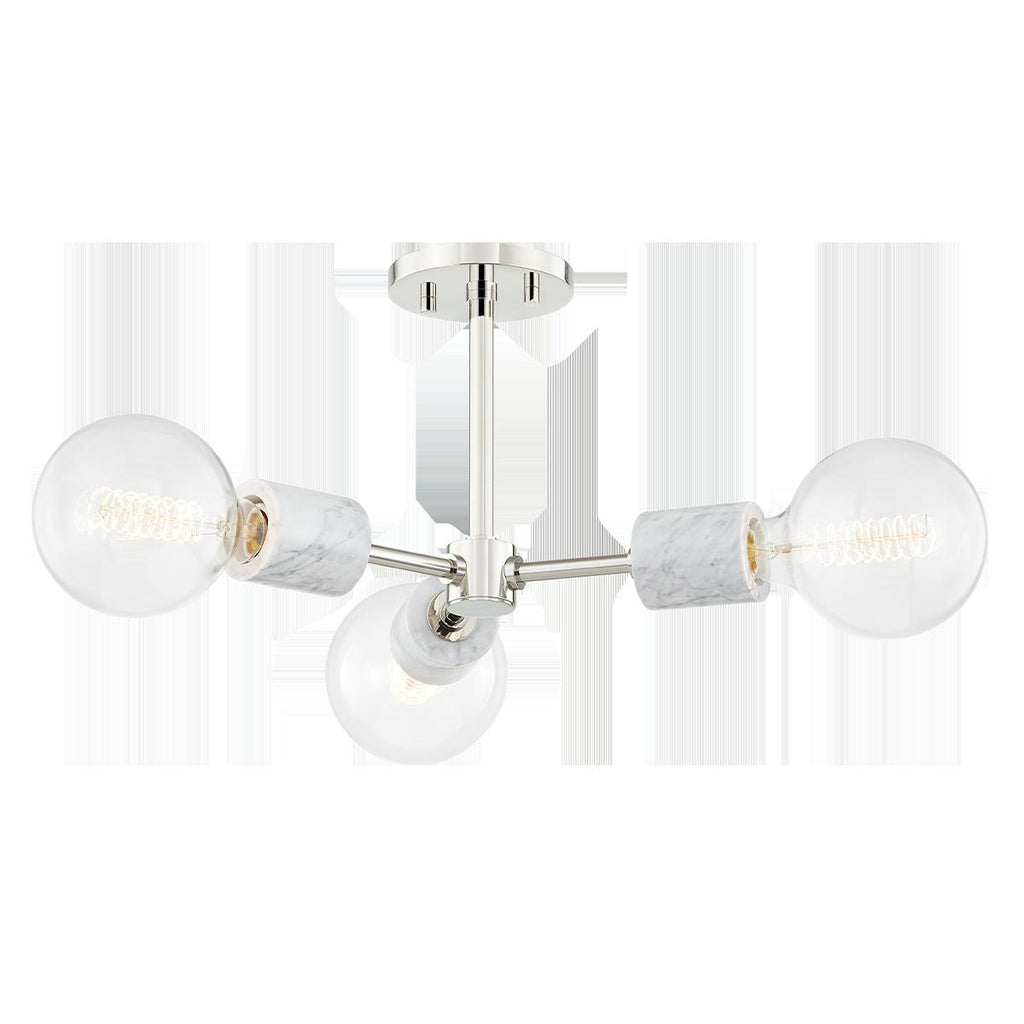 Mitzi Asime Polished Nickel 25.25W x 25.25L x 10.25H Semi-Flush Mount