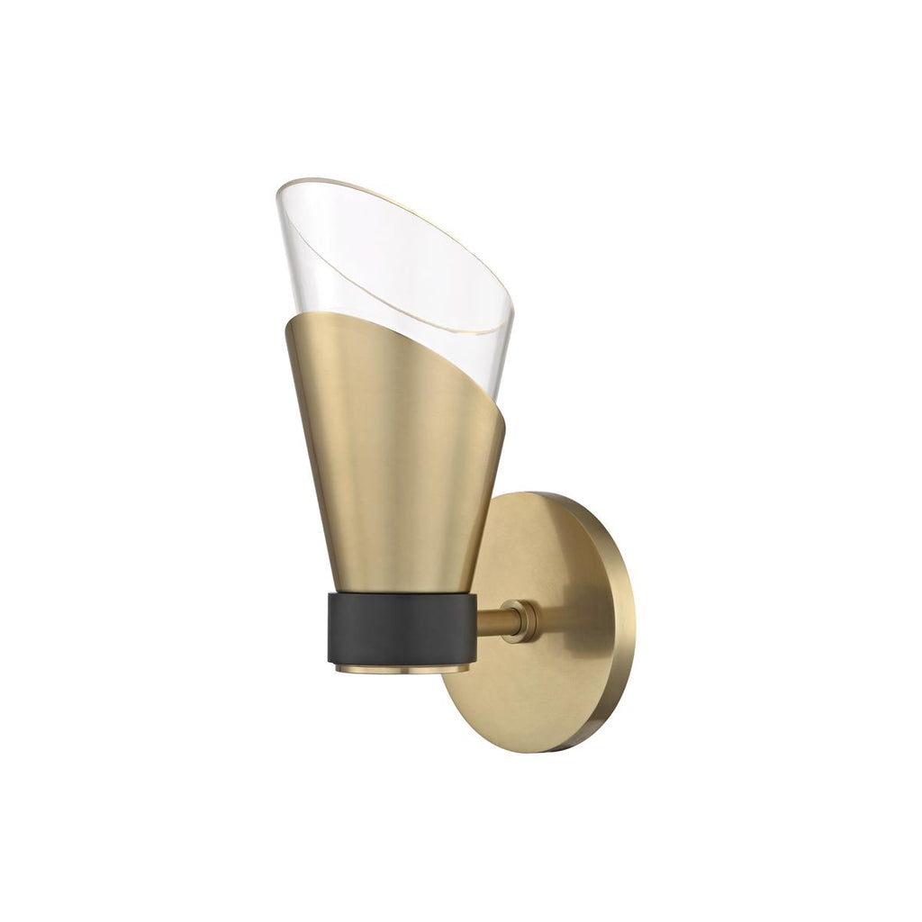 Mitzi Angie Aged Brass/black 4.5W x 4.5L x 10.75H Wall Sconce