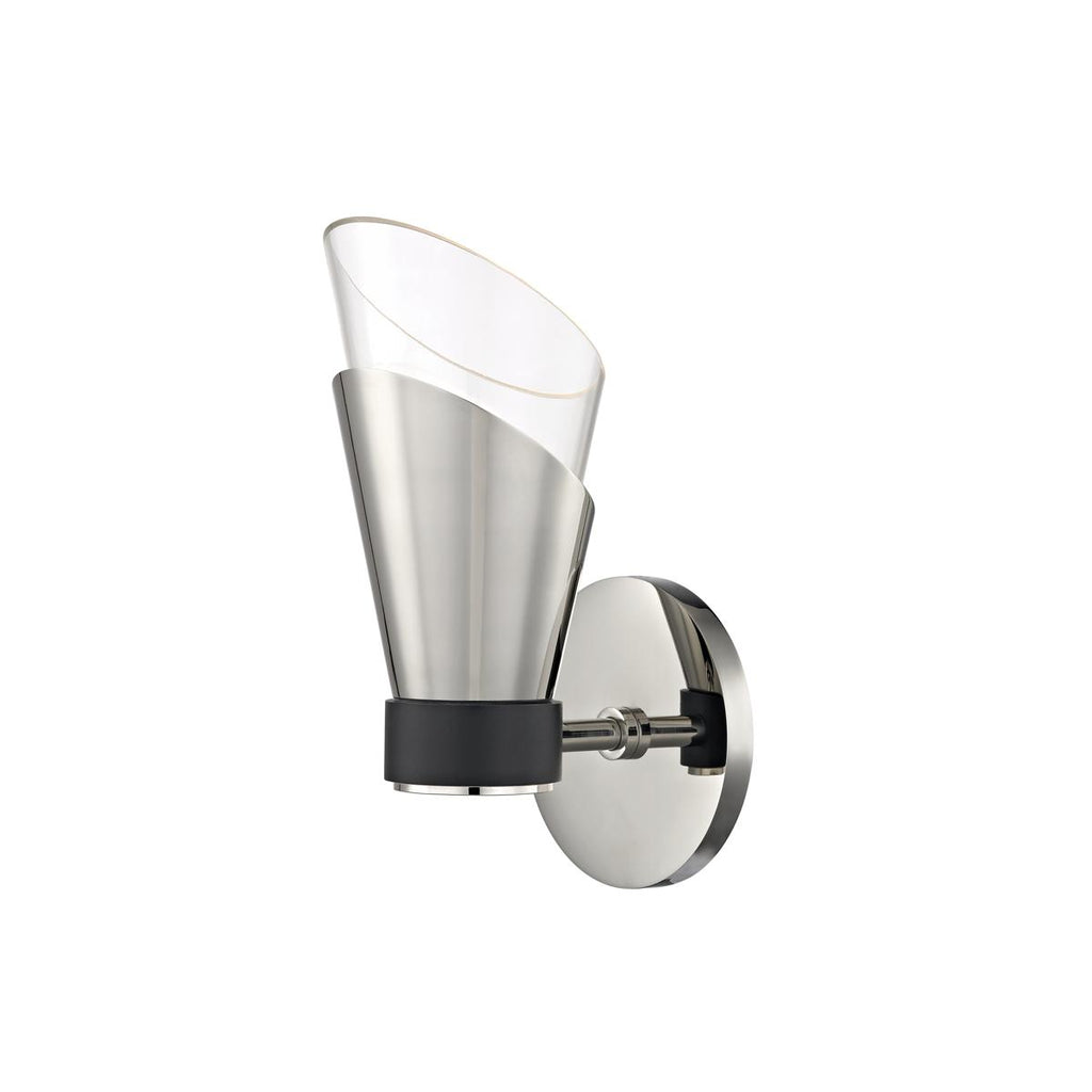 Mitzi Angie Polished Nickel/black 4.5W x 4.5L x 10.75H Wall Sconce