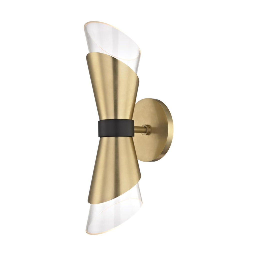 Mitzi Angie Aged Brass/black 4.75W x 4.75L x 15H Wall Sconce