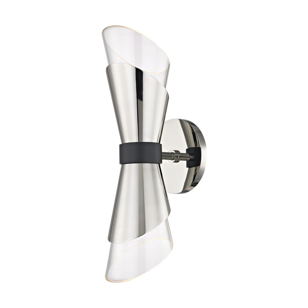 Mitzi Angie Polished Nickel/black 4.75W x 4.75L x 15H Wall Sconce