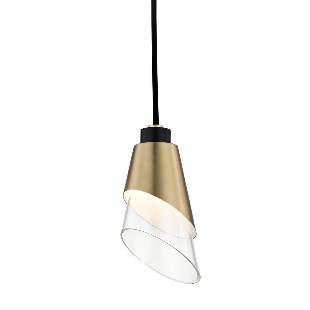 Mitzi Angie Aged Brass/black 4.5W x 4.5L x 8H Pendant