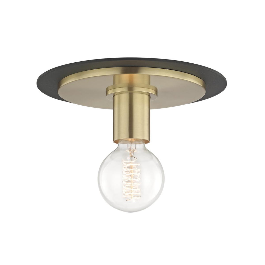 Mitzi Milo Aged Brass/black 9W x 9L x 6.25H Flush Mount