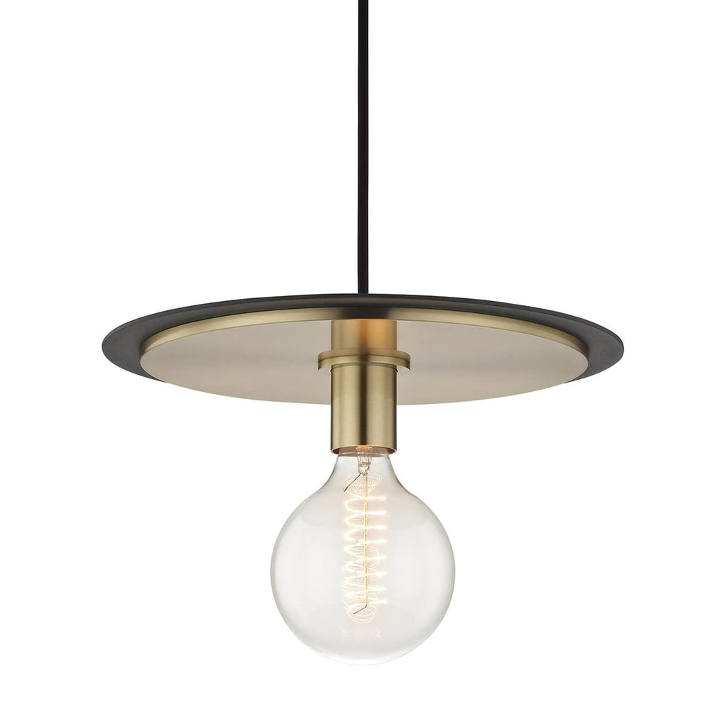 Mitzi Milo Aged Brass/black 14W x 14L x 10H Pendant