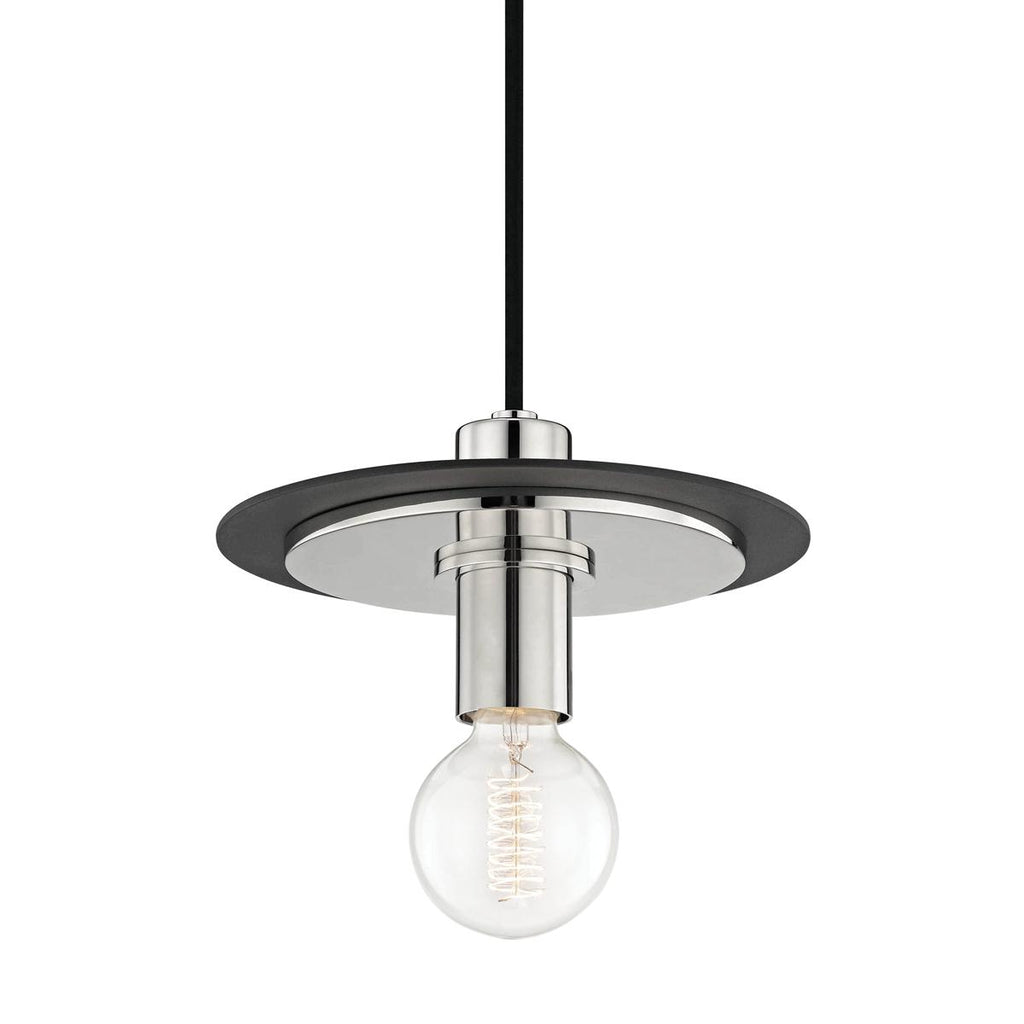 Mitzi Milo Polished Nickel/black 14W x 14L x 10H Pendant