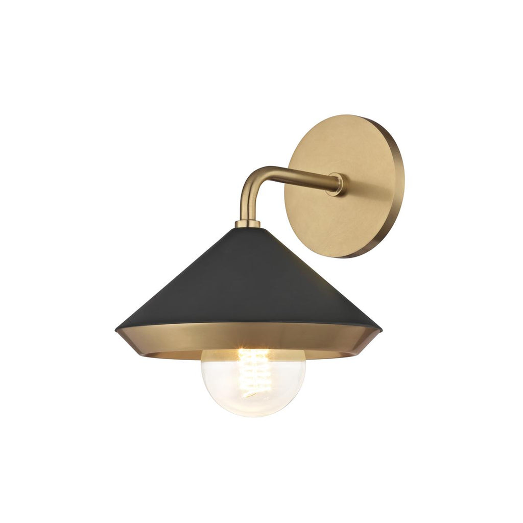 Mitzi Marnie Aged Brass/black 8.5W x 8.5L x 10.5H Wall Sconce