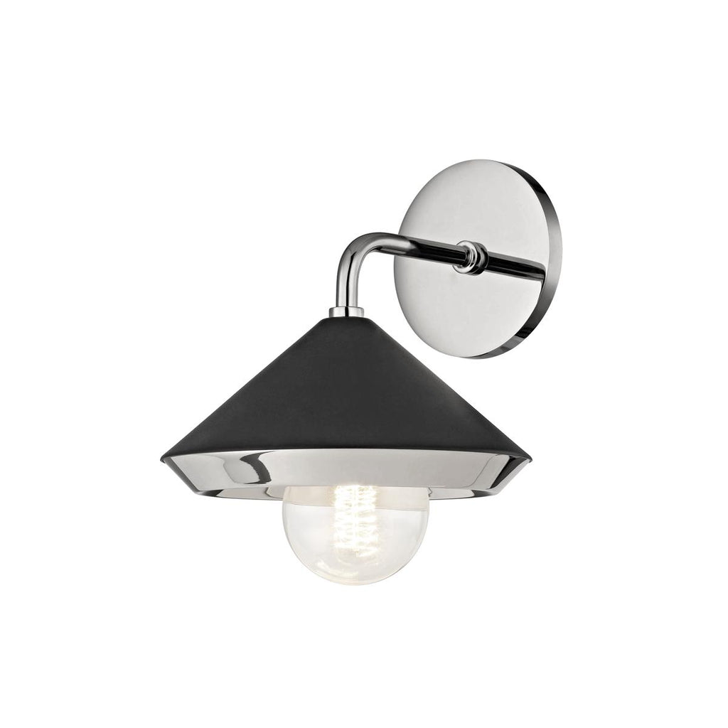 Mitzi Marnie Polished Nickel/black 8.5W x 8.5L x 10.5H Wall Sconce