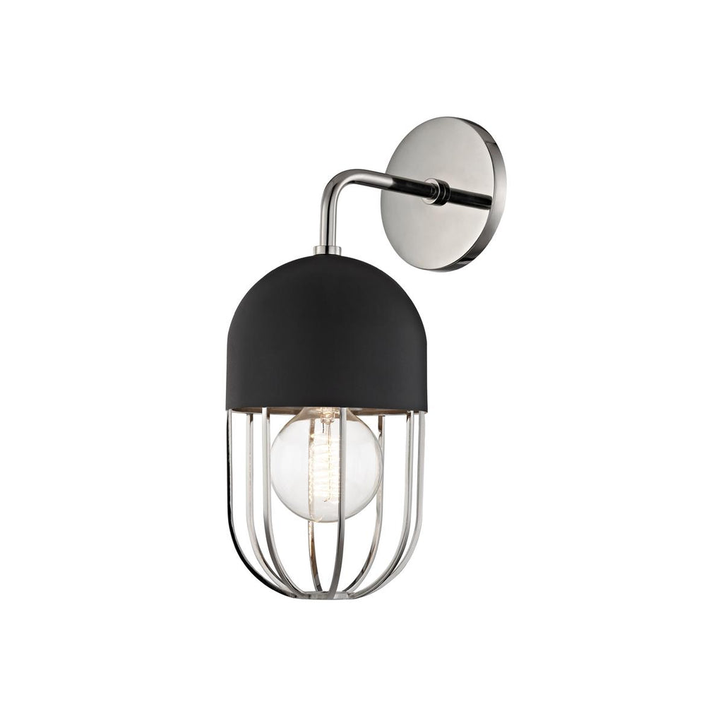 Mitzi Haley Polished Nickel/black 5.5W x 5.5L x 13.5H Wall Sconce