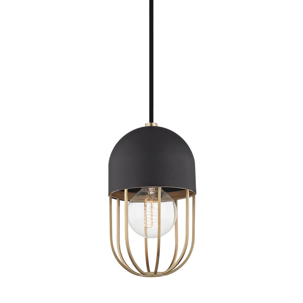 Mitzi Haley Aged Brass/black 5.5W x 5.5L x 9.75H Pendant