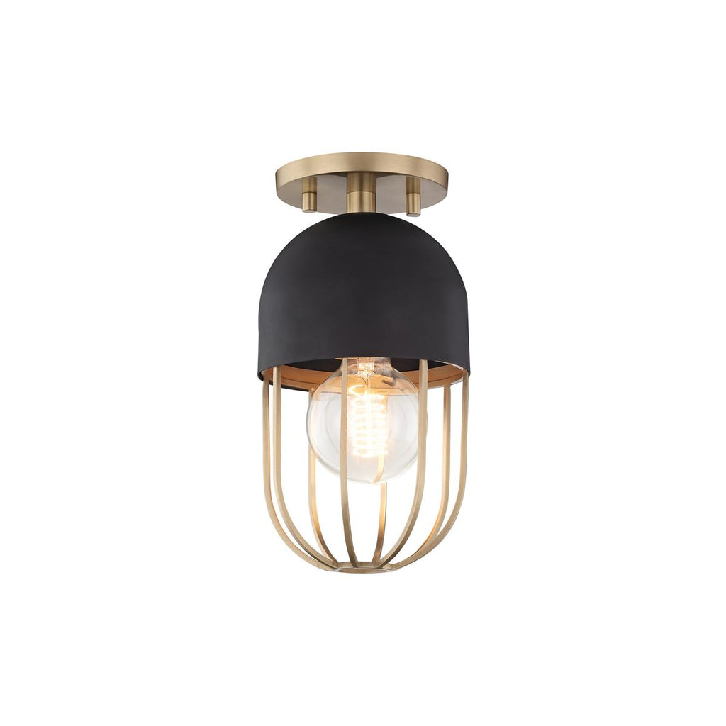 Mitzi Haley Aged Brass/black 5.5W x 5.5L x 10.5H Semi-Flush Mount