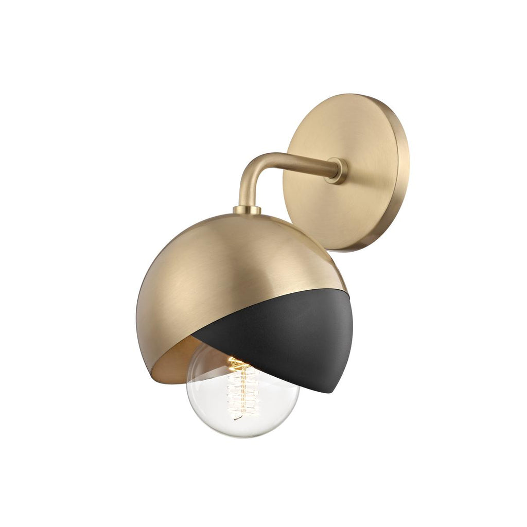 Mitzi Emma Aged Brass/black 6W x 6L x 11.5H Wall Sconce