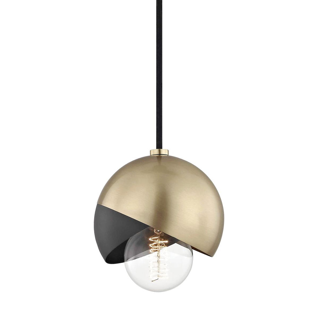 Mitzi Emma Aged Brass/black 6W x 6L x 6.75H Pendant