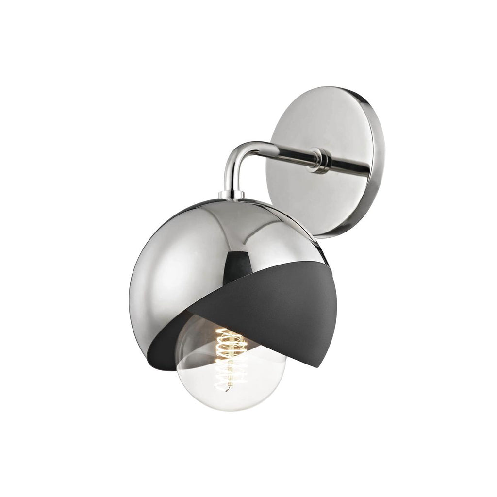 Mitzi Emma Polished Nickel/black 6W x 6L x 11.5H Wall Sconce