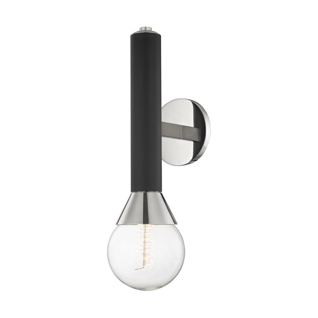 Mitzi Via Polished Nickel/black 5W x 5L x 16.75H Wall Sconce