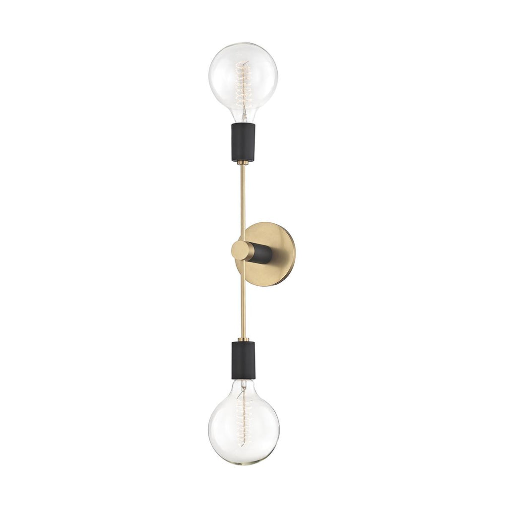 Mitzi Astrid Aged Brass/black 4.75W x 4.75L x 18H Wall Sconce