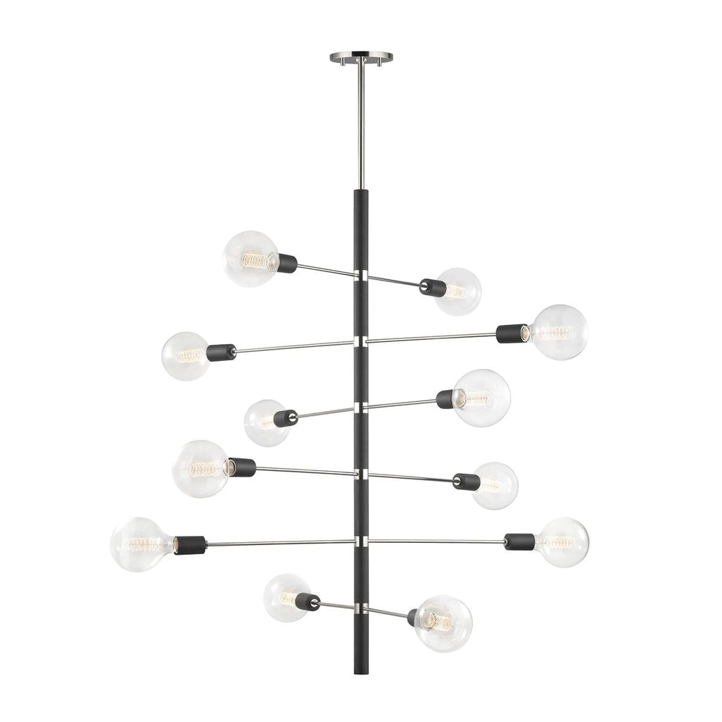 Mitzi Astrid Polished Nickel/black 36W x 36L x 44.5H Chandelier