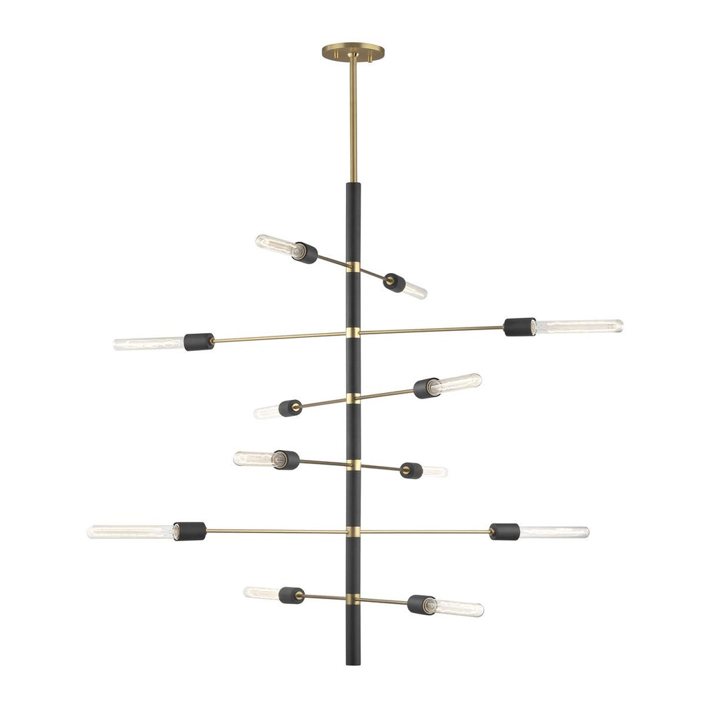 Mitzi Astrid Aged Brass/black 36W x 36L x 44.5H Chandelier