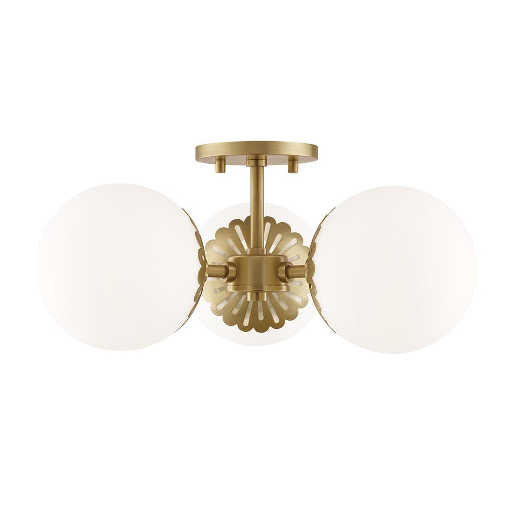 Mitzi Paige Aged Brass 16.25W x 16.25L x 7.75H Semi-Flush Mount