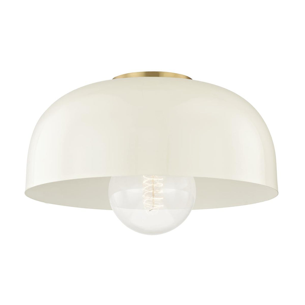 Mitzi Avery Aged Brass/cream 14W x 14L x 8.5H Flush Mount