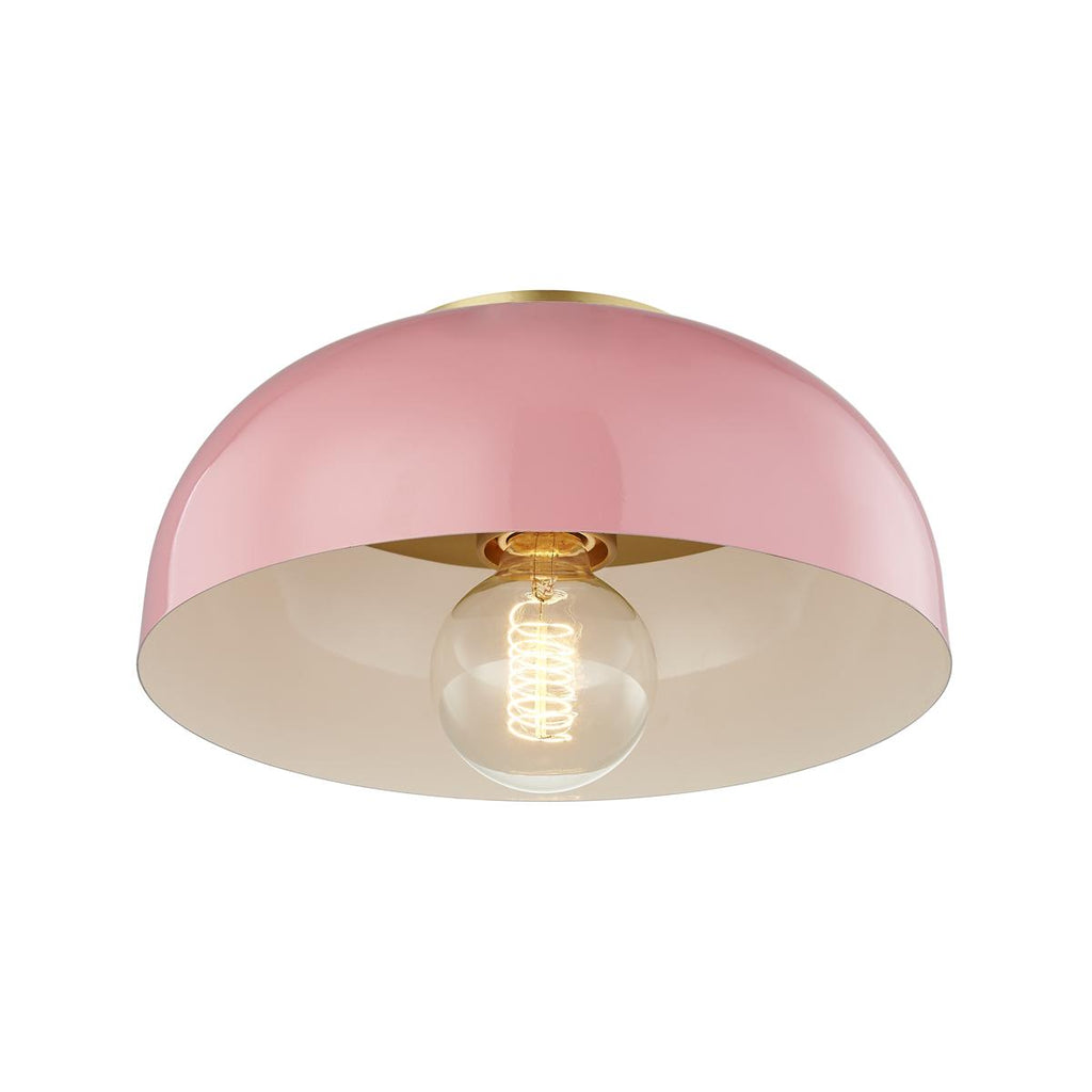 Mitzi Avery Aged Brass/pink 11W x 11L x 7H Flush Mount