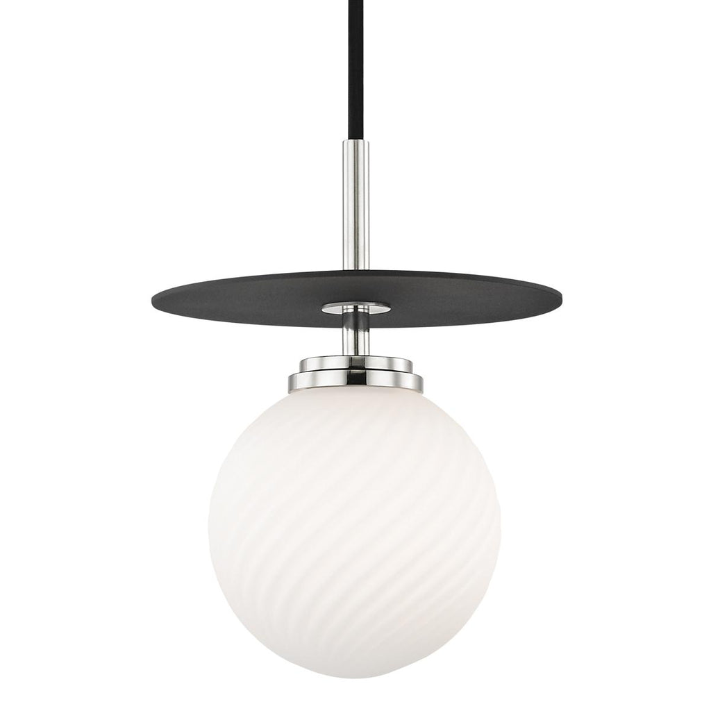 Mitzi Ellis Polished Nickel/black 7W x 7L x 9.5H Pendant