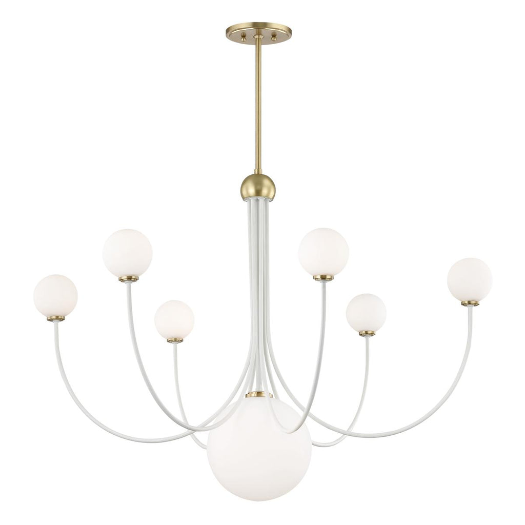 Mitzi Coco Aged Brass/soft Off White 39.5W x 39.5L x 29H Chandelier