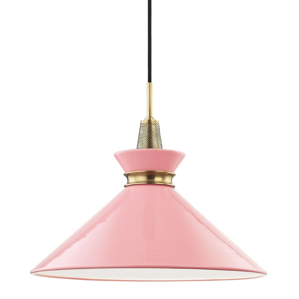 Mitzi Kiki Aged Brass/pink 18W x 18L x 15.25H Pendant