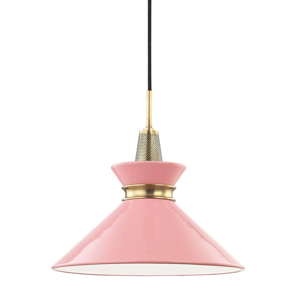 Mitzi Kiki Aged Brass/pink 14W x 14L x 13.25H Pendant