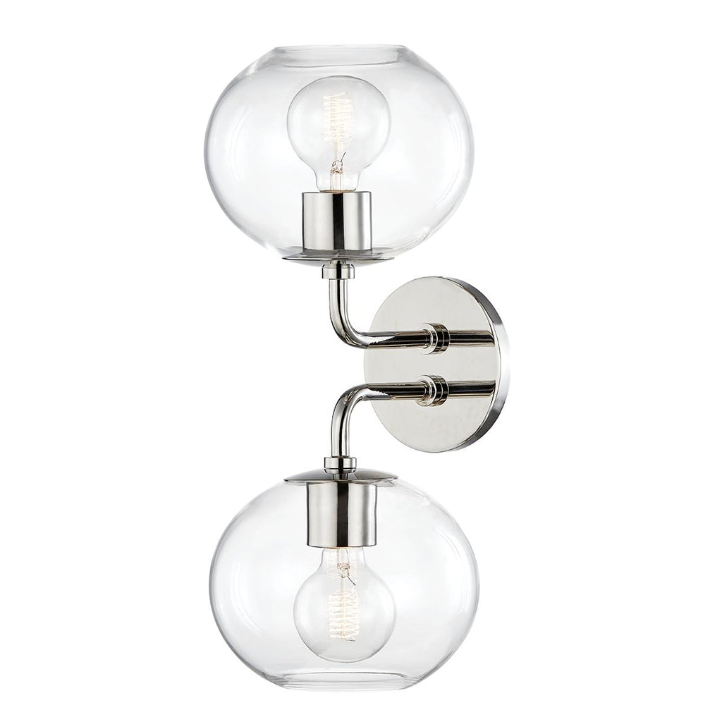 Mitzi Margot Polished Nickel 8.25W x 7.25L x 19.25H Wall Sconce