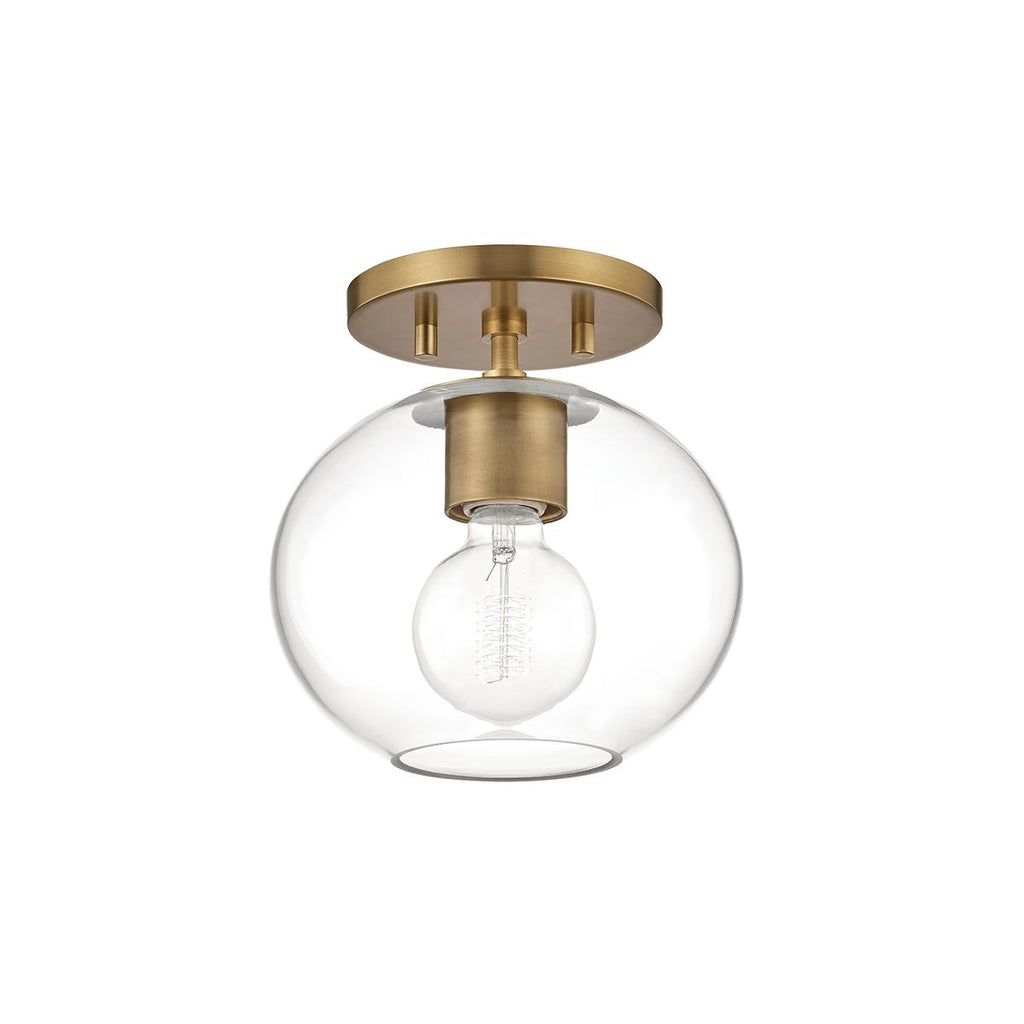 Mitzi Margot Aged Brass 8.25W x 7L x 8.5H Semi-Flush Mount