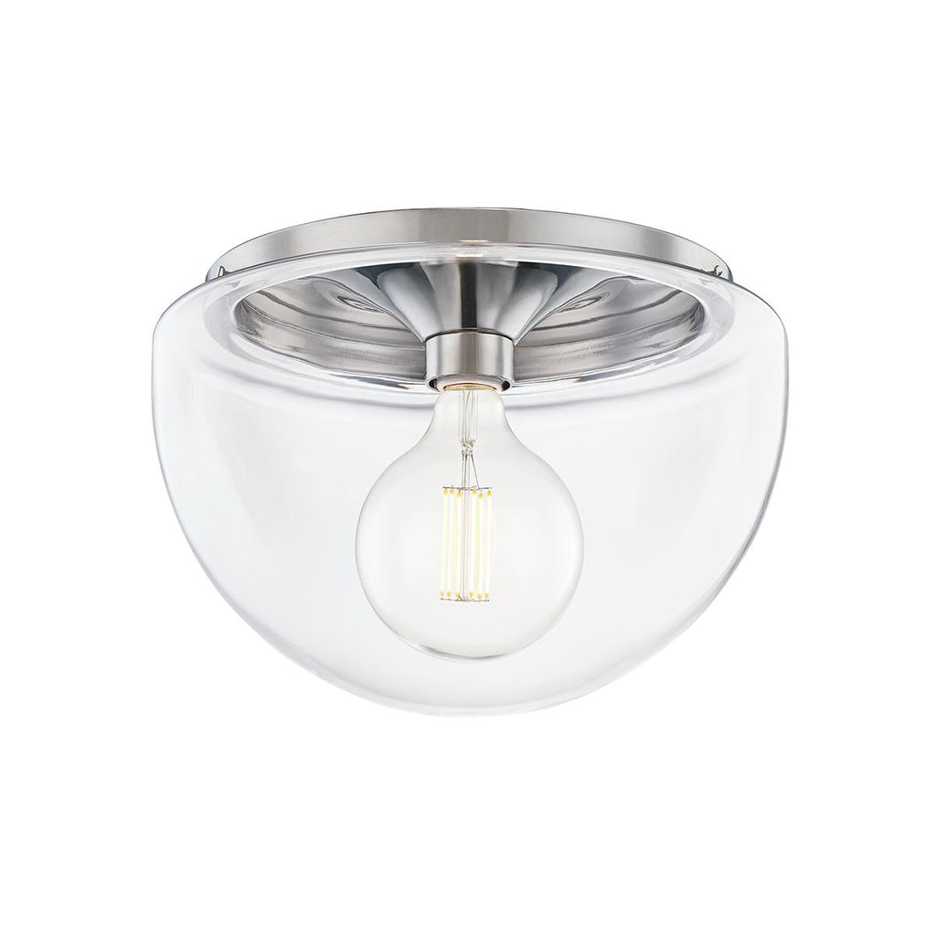 Mitzi Grace Polished Nickel 13.75W x 4.75L x 9.5H Flush Mount