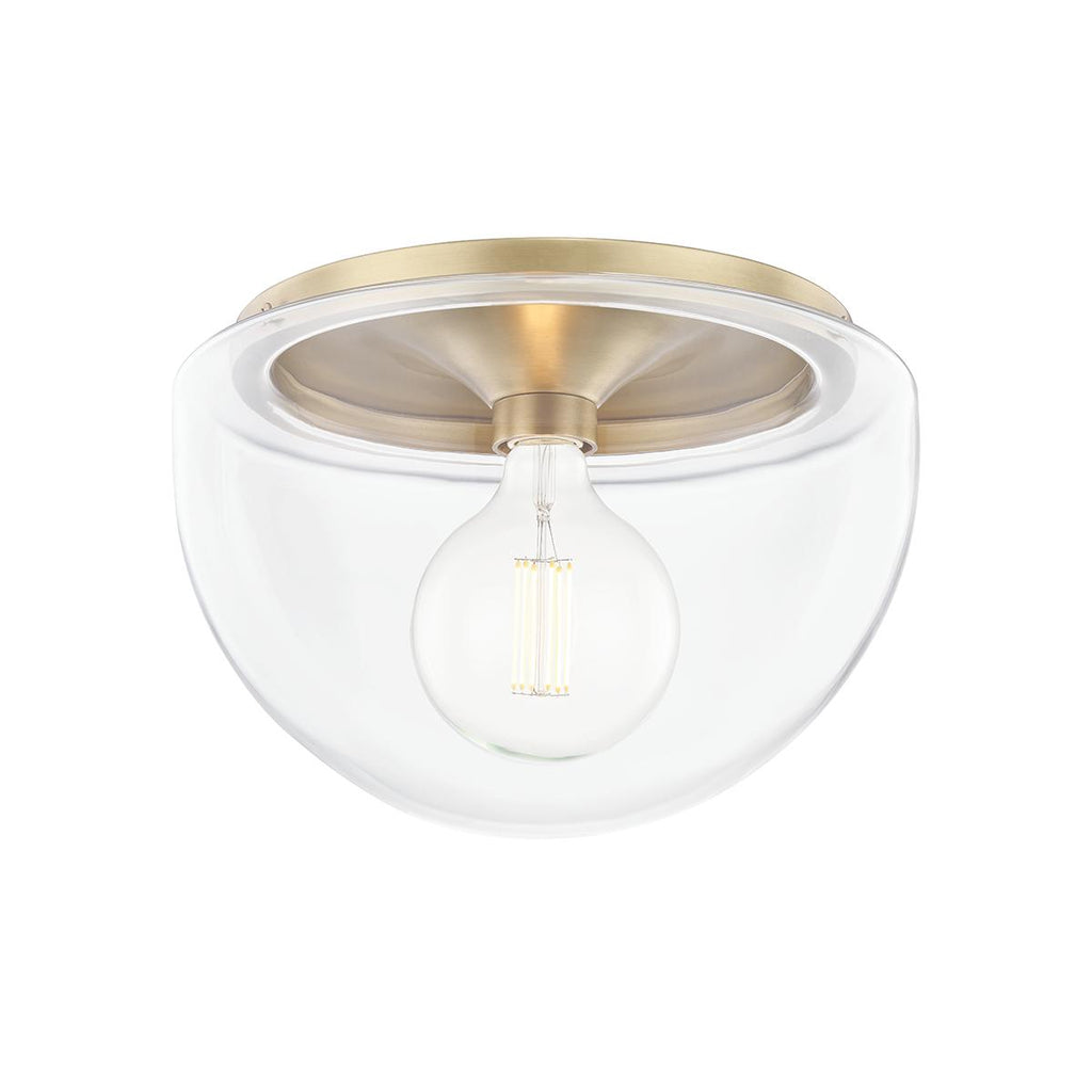 Mitzi Grace Aged Brass 13.75W x 4.75L x 9.5H Flush Mount