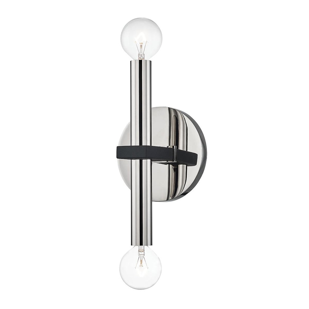 Mitzi Colette Polished Nickel/black 4.75W x 5.5L x 12.25H Wall Sconce